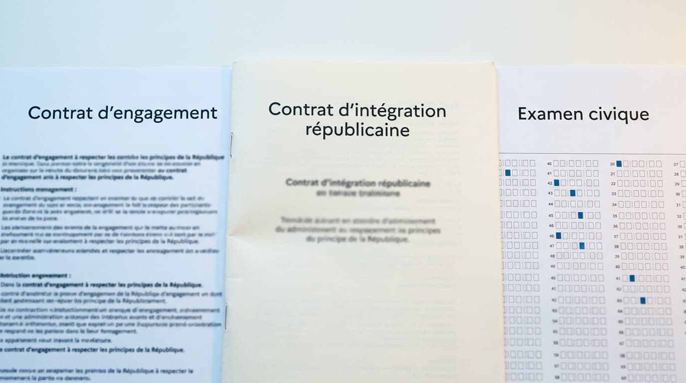 Contrat d'engagement, CIR et examen civique comparés