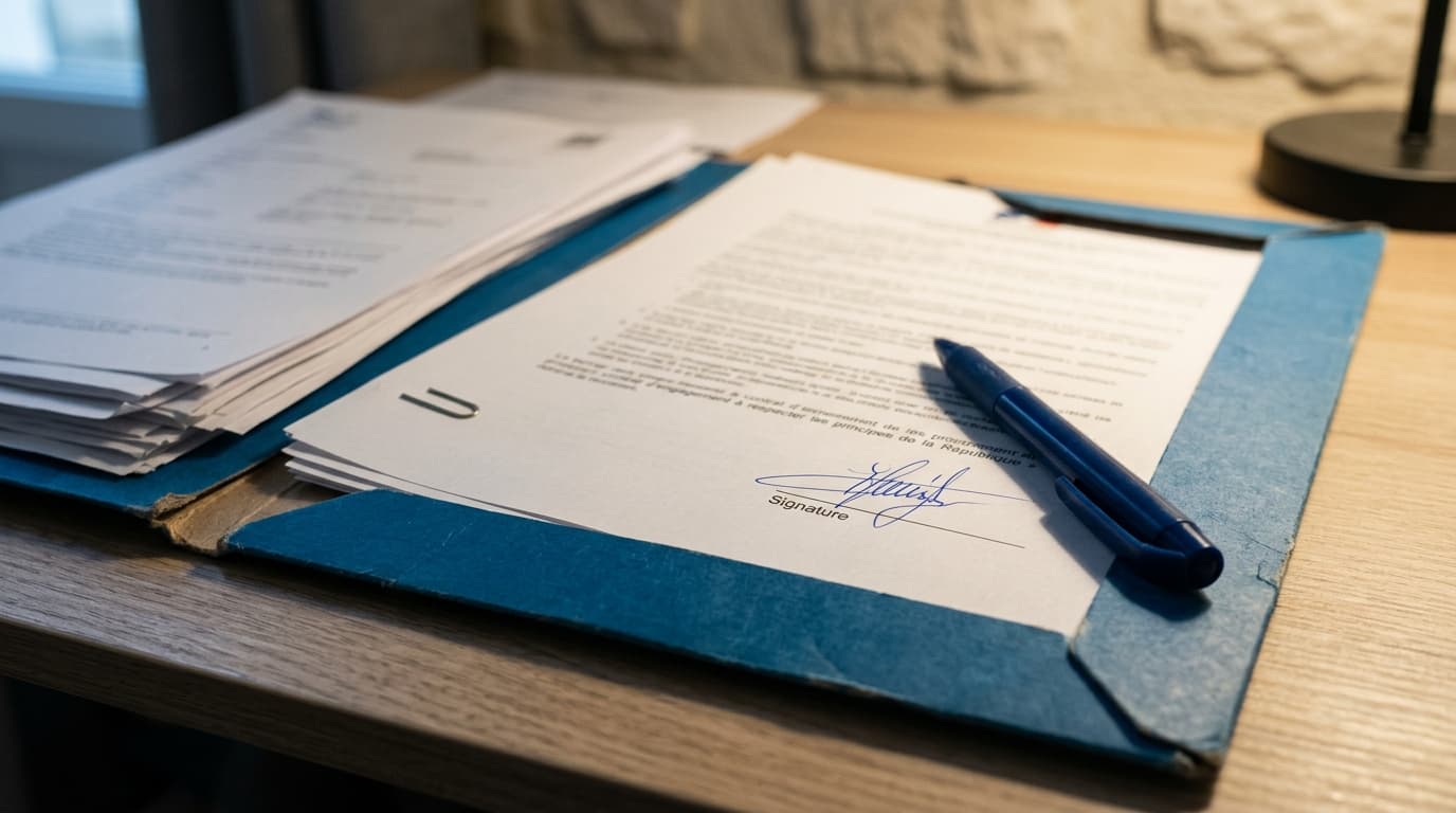 Signature du contrat d'engagement pour le dossier de titre de séjour