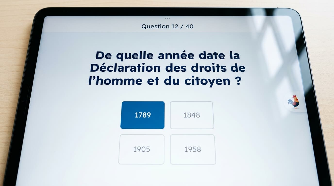 Questions sur la Déclaration des droits de l'homme à l'examen civique