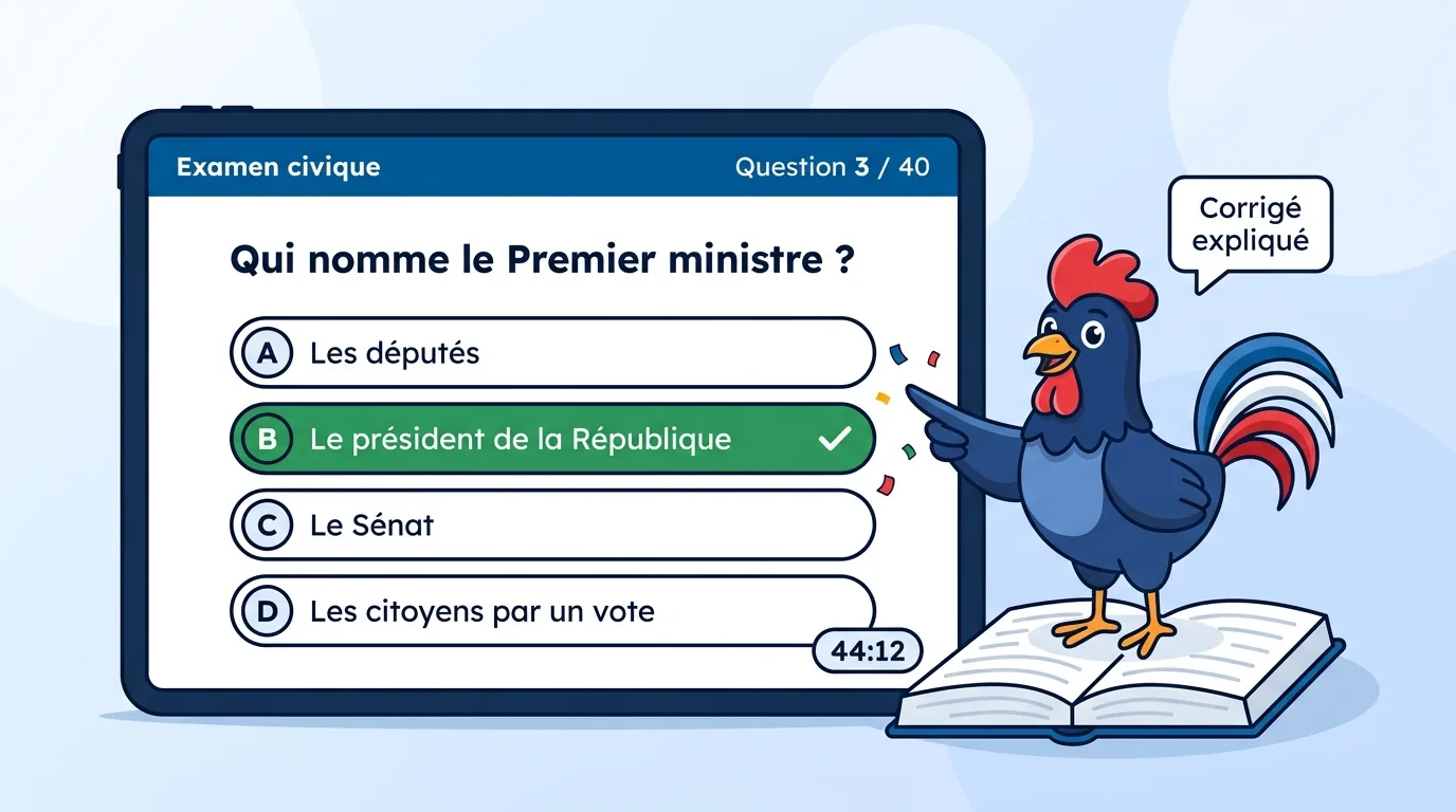 Examen civique exemple de question officielle corrigée