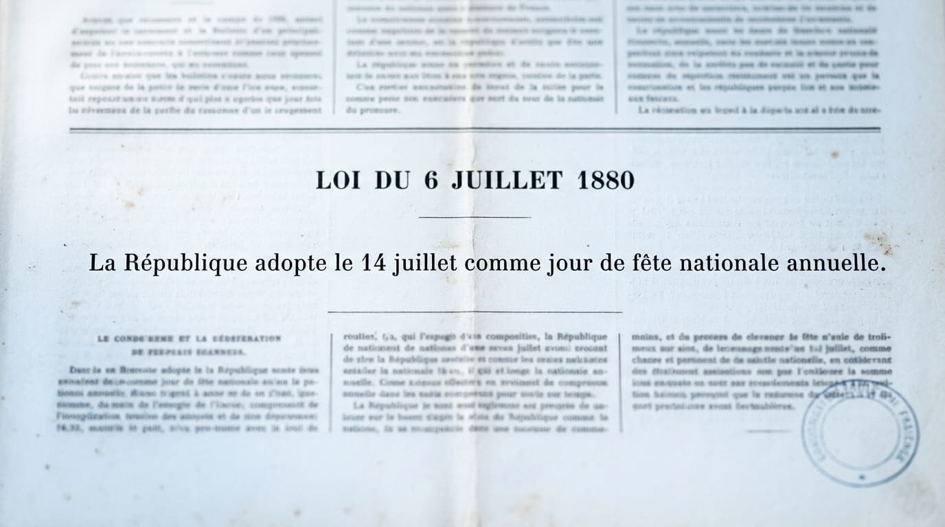 Loi du 6 juillet 1880 fête nationale