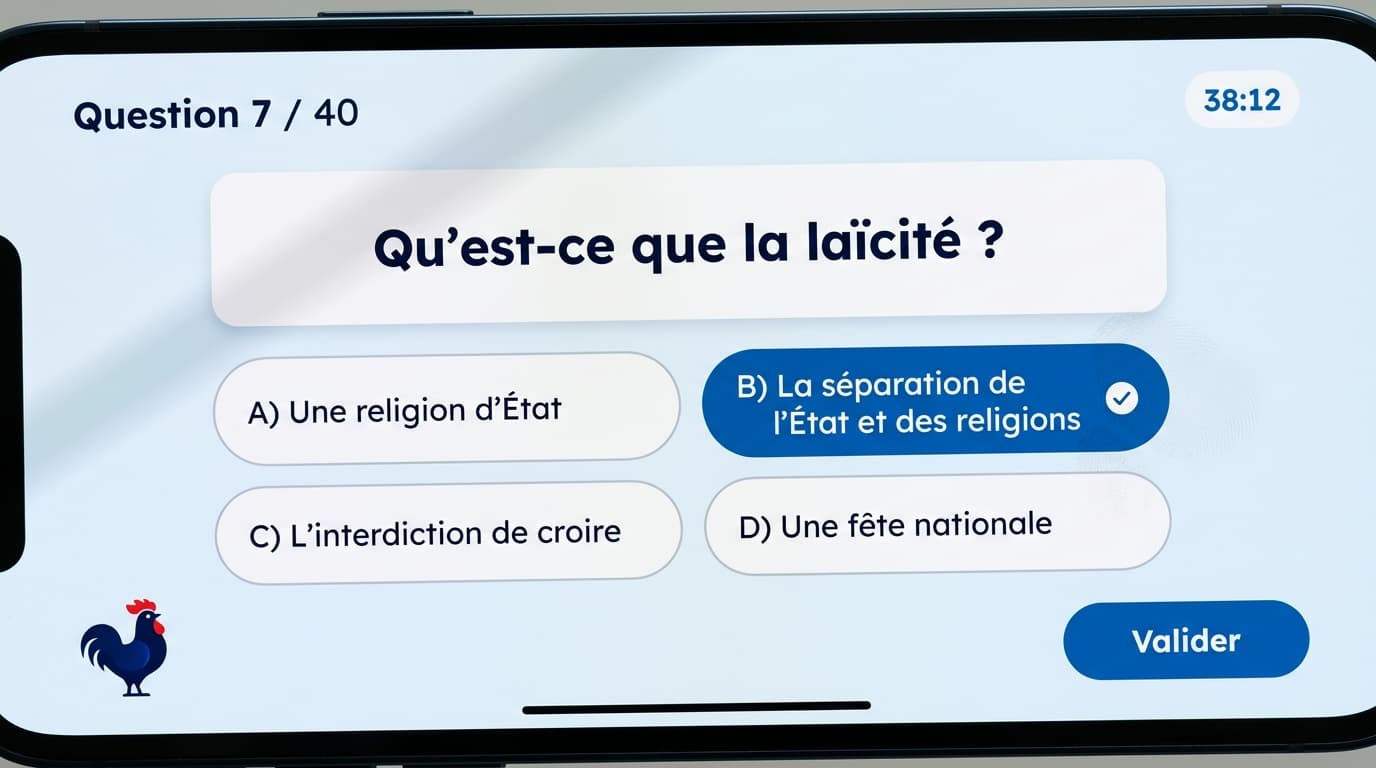 Questions sur la laïcité à l'examen civique