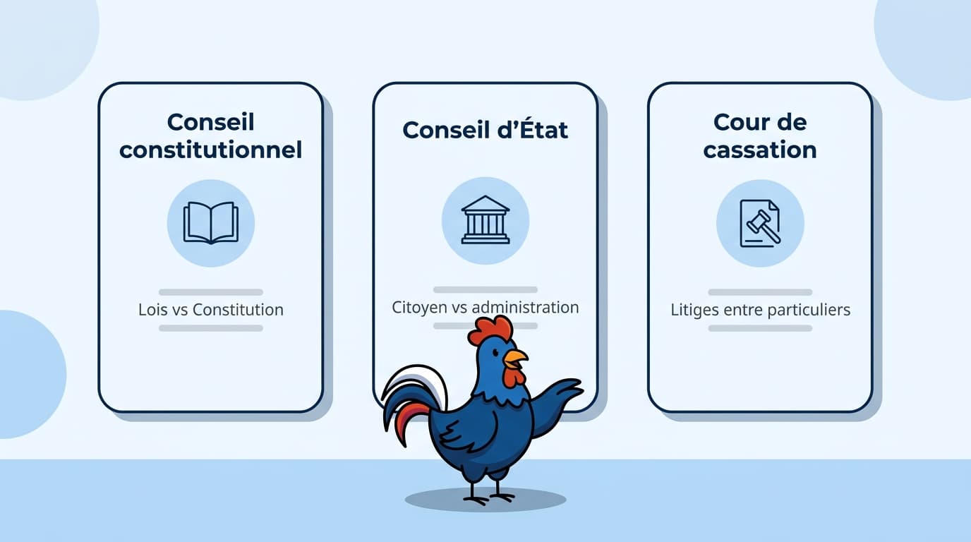 Trois hautes juridictions, trois rôles bien distincts