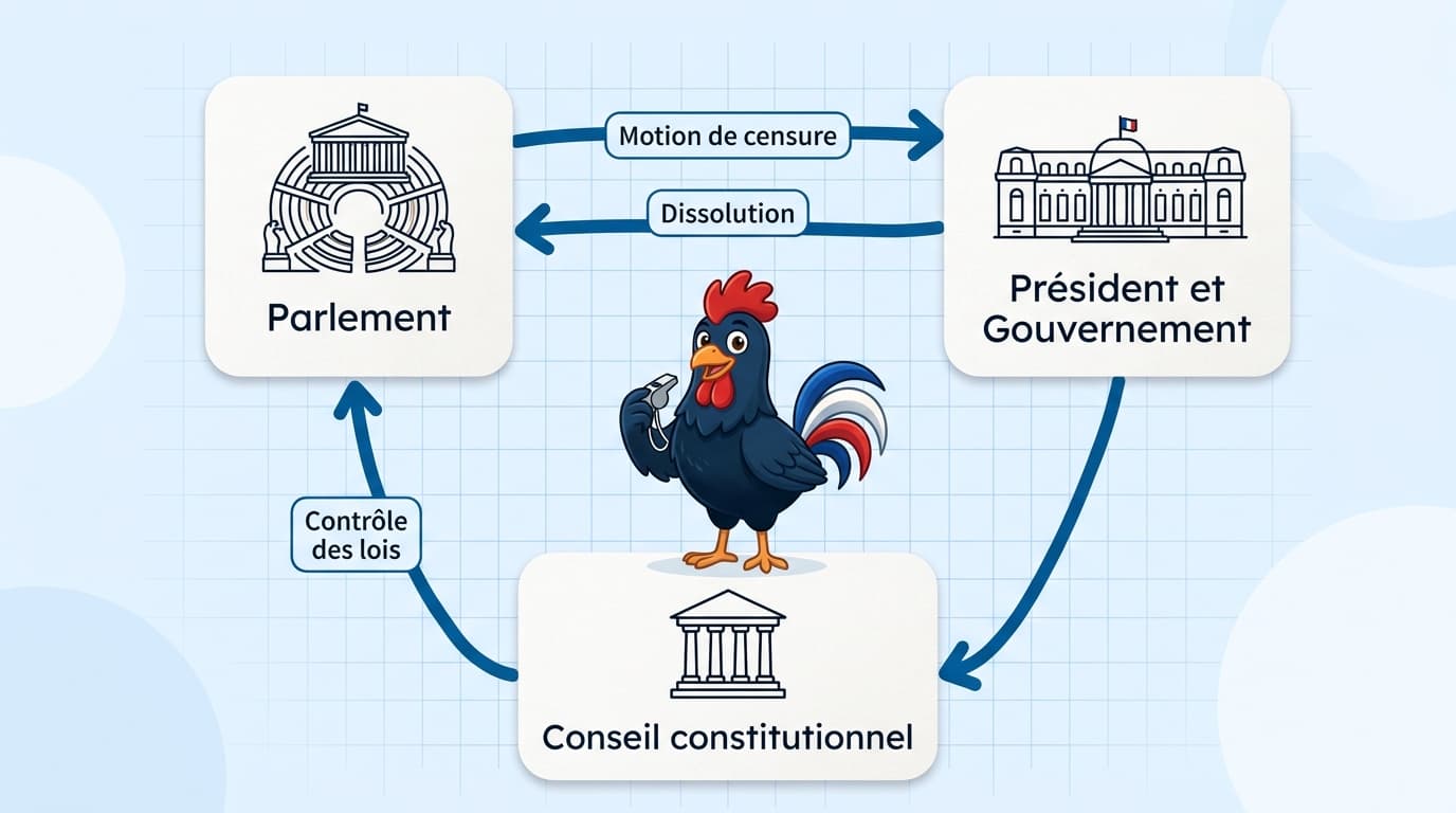 Contrôle entre les pouvoirs, motion de censure et dissolution